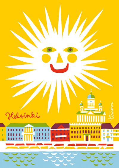 Postkarte "Hello Helsinki" - Grüße aus Helsinki