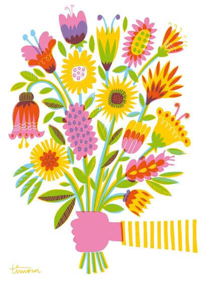 Postkarte "Kimppu" - der Blumenstrauß