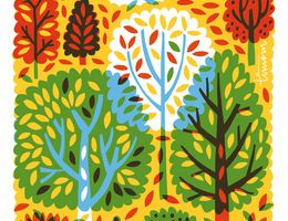 Postkarte "Lehdet" - der Wald