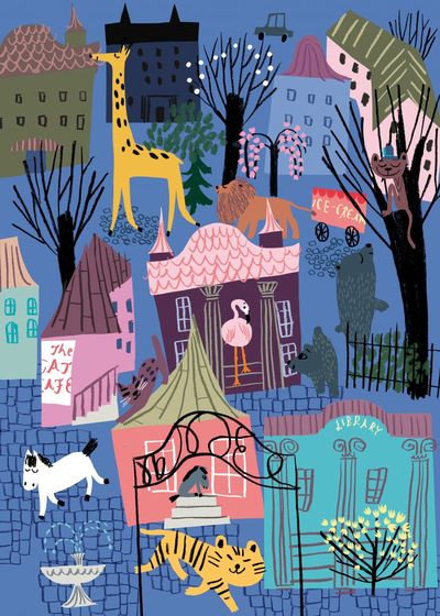 Poster "Nightlife" - nachts im Zoo - 50cm x 70cm