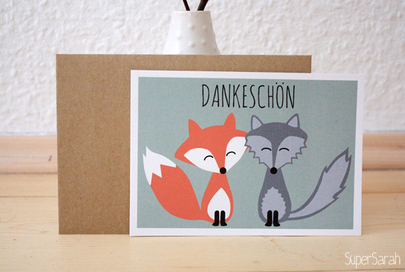 SuperSarah - Postkarte Fuchs & Wolf